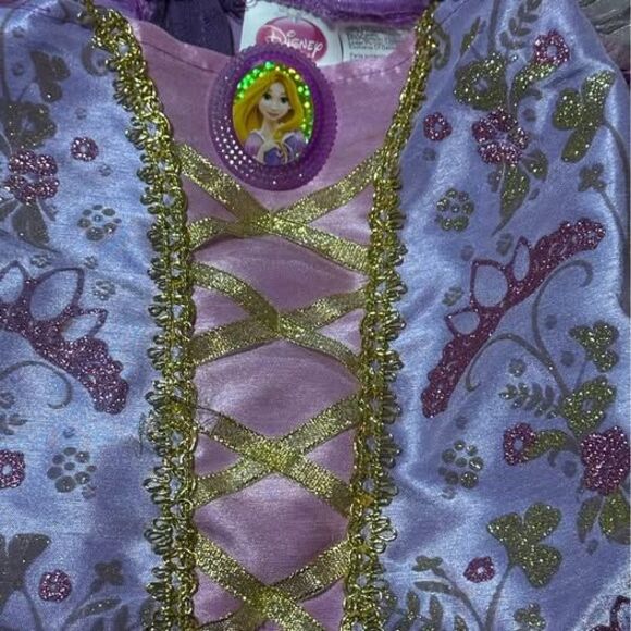 Disney Tangled Rapunzel Girls Tiered Ruffle Halloween Costume Dress (Quality) - Picture 3 of 4